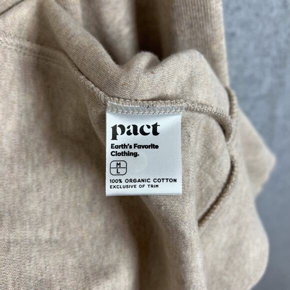 Pact Beige 100% Organic Cotton Open Airplane Cardigan Size M/L - Picture 7 of 7